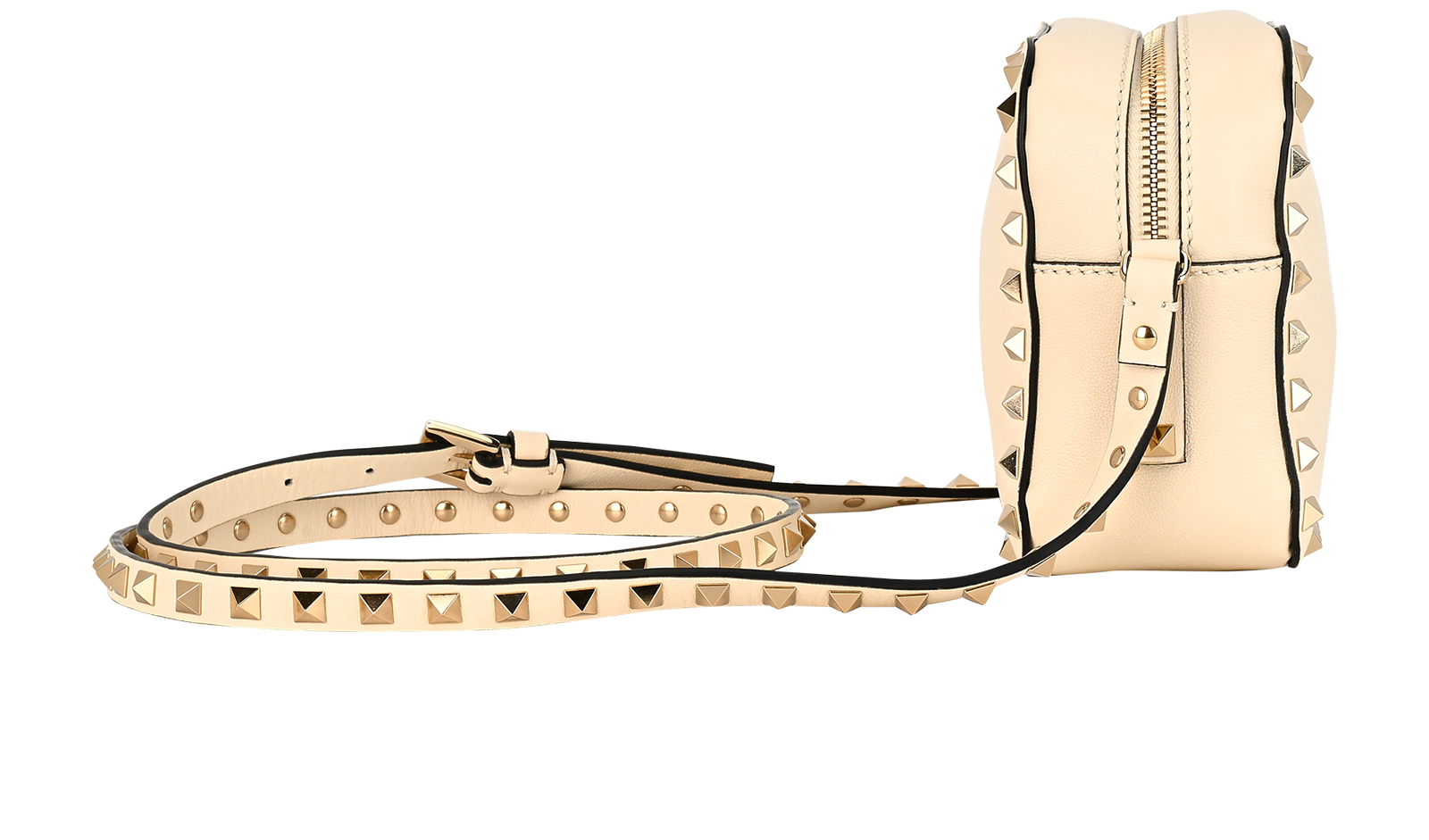 Rockstud Camera Bag, &pound;495, Handbags, White, Leather, Side view